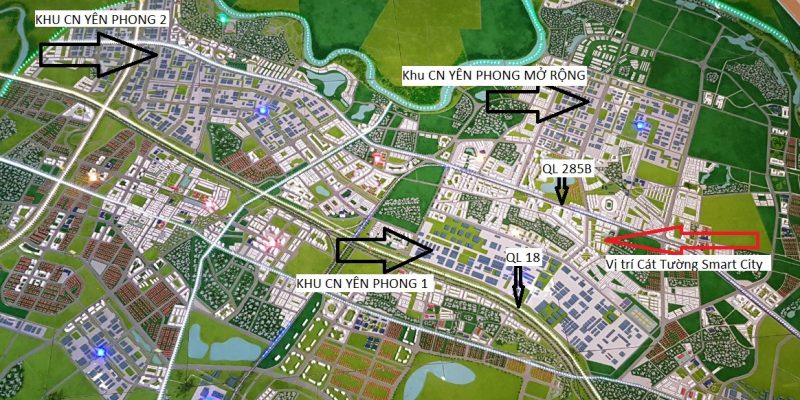 Vị trí dự án Cát Tường Smart City Yên Phong